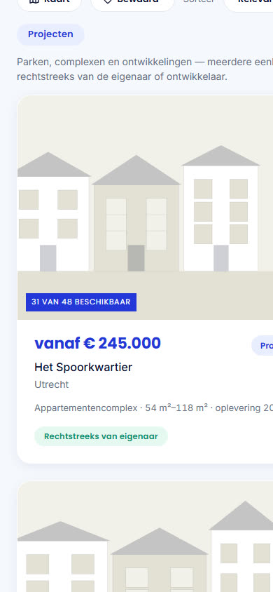 Panvia — de webapp: aanbod van eigenaren